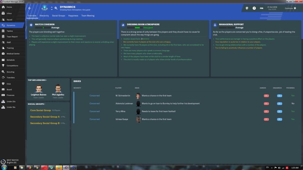 Football Manager 2019-dinamika